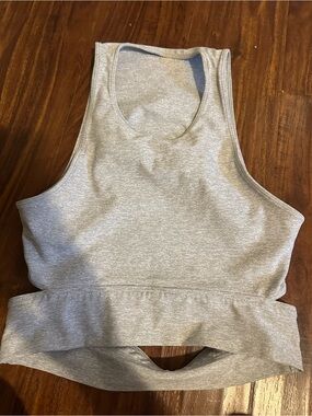 Outdoor Voices Heather Gray Cropped Tank Top